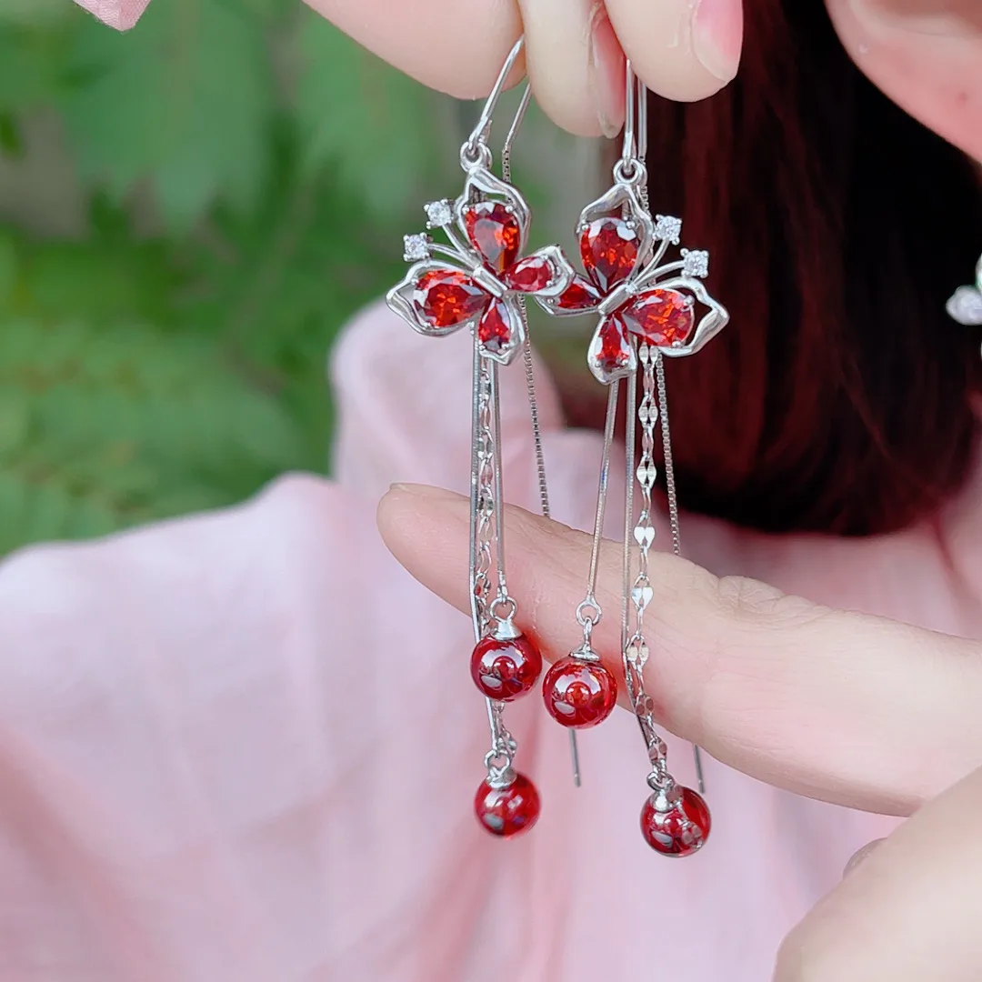 Upgraded Butterfly Zircon Anti-Loss Ear Wire — S925